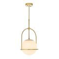 Grinton Single Light Pendant Matt antique brass plate &amp; opal glass additional 1