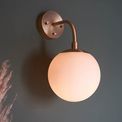 Grinton Matt Antique Brass Plate &amp; Opal Glass Wall Light additional 3