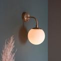 Grinton Matt Antique Brass Plate &amp; Opal Glass Wall Light additional 2