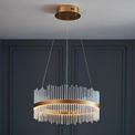 Grange Medium Pendant Brushed gold plated finish &amp; clear glass additional 3