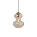 Guston Shaped Glass Pendant Satin brass plate &amp; champagne lustre glass additional 1