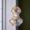 Guston Shaped Glass Pendant Satin brass plate &amp; champagne lustre glass additional 3