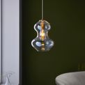 Guston Shaped Glass Pendant Satin brass plate &amp; champagne lustre glass additional 2