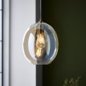 Guston Oval Glassed Pendant Satin brass plate &amp; champagne lustre glass additional 3