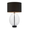 Hadleigh Glass &amp; Matt Black Paint with Black Cotton Fabric Clear Table Lamp additional 1