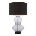 Hadleigh Table Lamp Grey tinted glass &amp; black cotton fabric with matt black paint additional 1