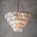 Haltham 9 Light Pendant in Antique Gold with White &amp; Clear Glass additional 3