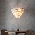 Haltham 9 Light Pendant in Antique Gold with White &amp; Clear Glass additional 2