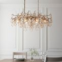 Hamilton 6 Light Pendant Aged gold paint &amp; champagne lustre glass additional 3