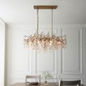 Hamilton 6 Light Pendant Aged gold paint &amp; champagne lustre glass additional 2