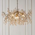 Hamilton 4 Light Pendant Aged gold paint &amp; champagne lustre glass additional 3
