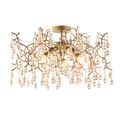 Hamilton 3 Light Semi Flush Aged gold paint &amp; champagne lustre glass additional 1