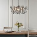 Hamilton 4 Light Pendant Aged silver paint &amp; smokey grey tinted glass additional 2
