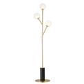 Kelham 3 Light Floor Lamp Satin brass plate &amp; clear/frosted glass additional 1