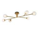Kelham Semi Flush 6 Light, with Length Satin Brass Plate &amp; Clear/Frosted Glass additional 1