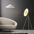 Kendal Floor Lamp Warm white &amp; brushed brass plate additional 2
