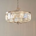 Kilbane 6 Light Pendant Bright nickel plate &amp; clear cut glass additional 3