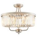 Kilbane 3 Light Semi Flush Bright nickel plate &amp; clear cut glass additional 1