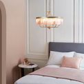 Kelham 6 Light Pendant Champagne paint &amp; rose pink cut glass additional 2