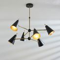 Lythe 6 Light Pendant Matt antique brass plate &amp; matt black additional 3