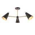 Lythe 3 Light Semi Flush Matt antique brass plate &amp; matt black additional 1