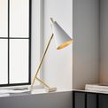 Lythe Task Table Lamp Satin brass plate &amp; matt white paint additional 2