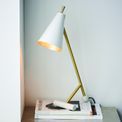 Lythe Task Table Lamp Satin brass plate &amp; matt white paint additional 3