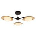 Manston 3 Light Semi Flush Gold &amp; dark bronze finish with opal glass additional 1