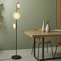 Manston 3 Light Floor Lamp Gold &amp; dark bronze finish with opal glass additional 3