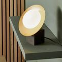 Manston Table Lamp Gold &amp; dark bronze finish with opal glass additional 3