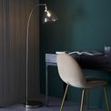 Marham Floor Lamp Bright nickel plate &amp; clear glass additional 3