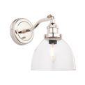 Marham Wall Light Bright nickel plate &amp; clear glass additional 1