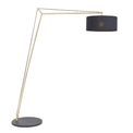 Martock Floor Lamp Matt brass plate &amp; black cotton fabric additional 1