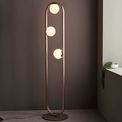 Melbourne Floor Lamp Brushed silver finish &amp; gloss opal glass additional 2