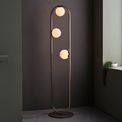 Melbourne Brushed Gold Finish &amp; Gloss Opal Glass Floor Lamp additional 3