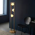 Melbourne Floor Lamp Brushed gold finish &amp; gloss opal glass additional 2