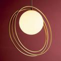 Parkstone Single Pendant Brushed gold paint &amp; gloss opal glass additional 3