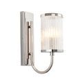 Penn Wall Light Bright nickel plate &amp; ribbed bubble glass additional 1
