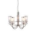 Penn 5 Light Pendant Bright nickel plate &amp; ribbed bubble glass additional 1