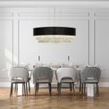Glamour 8Lt Oval Pendant - Black Velvet &amp; Clear Crystal additional 5