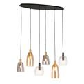 Divine 6Lt Multi-Drop Pendant - Black Metal &amp; Coloured Glass additional 1