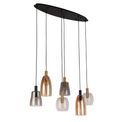 Divine 6Lt Multi-Drop Pendant - Black Metal &amp; Coloured Glass additional 3