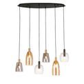Divine 6Lt Multi-Drop Pendant - Black Metal &amp; Coloured Glass additional 7