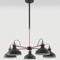 Bronx Telescopic 5 Light, 5 x E27, Graphite/Copper/White additional 2