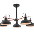 Bronx Telescopic 5 Light, 5 x E27, Graphite/Copper/White additional 4
