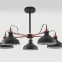 Bronx Telescopic 5 Light, 5 x E27, Graphite/Copper/White additional 6