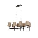 Gothic 8Lt Bar Pendant- Hammered Black Metal &amp; Natural Linen additional 2