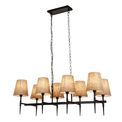 Gothic 8Lt Bar Pendant- Hammered Black Metal &amp; Natural Linen additional 4