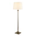 Pedestal Floor Lamp - Antique Brass, Glass &amp; Cream Fabric additional 1