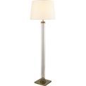 Pedestal Floor Lamp - Antique Brass, Glass &amp; Cream Fabric additional 2